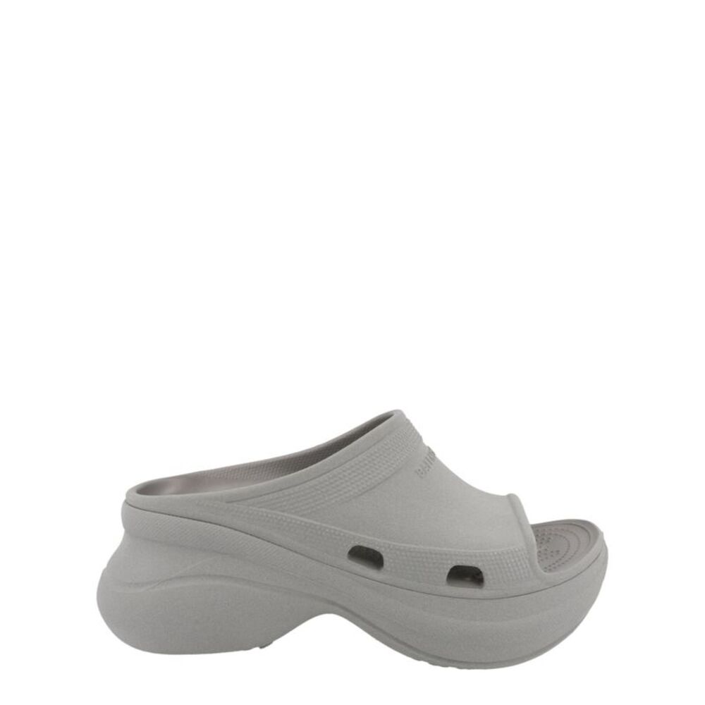 Balenciaga x Crocs Pool Slides Silver Womens